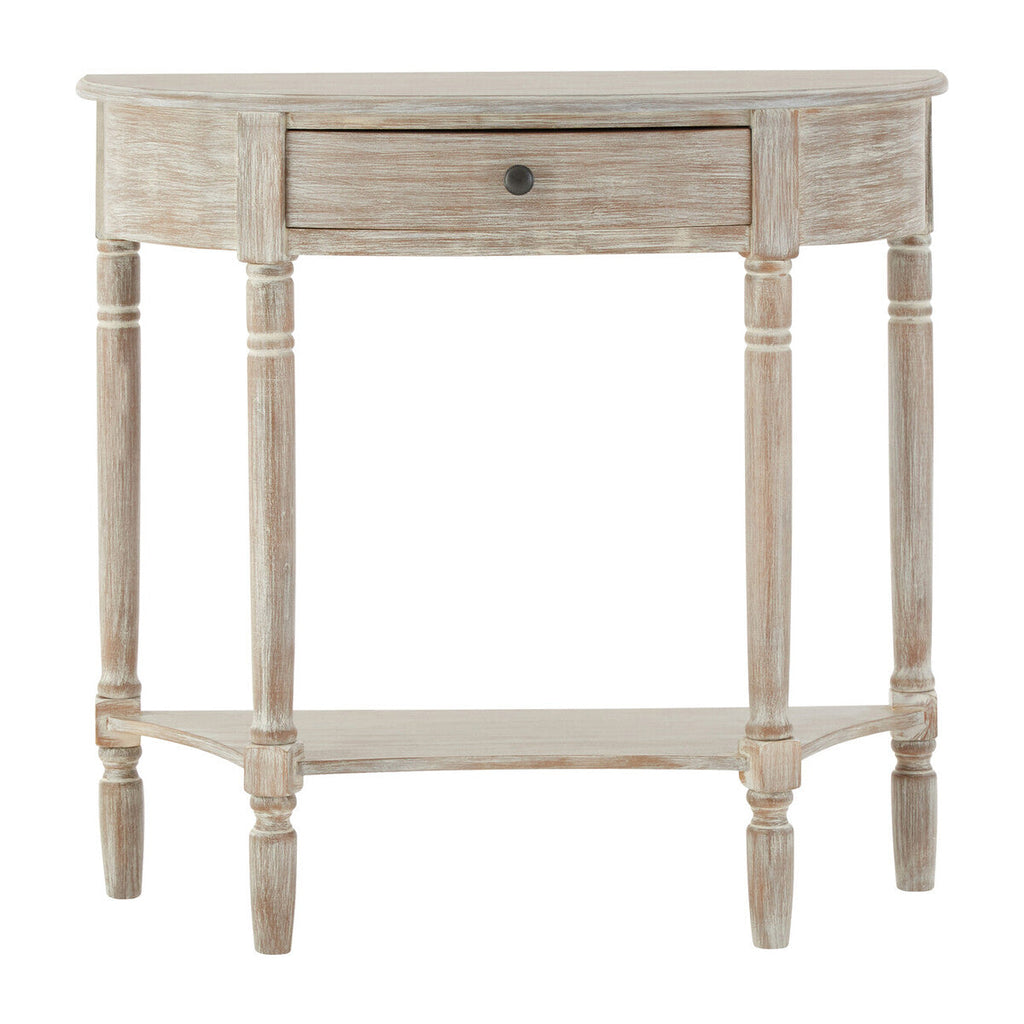Orsina Heritage Half Moon Pine Wood Console Table with Drawer - Grey