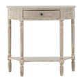 Orsina Heritage Half Moon Pine Wood Console Table with Drawer - Grey