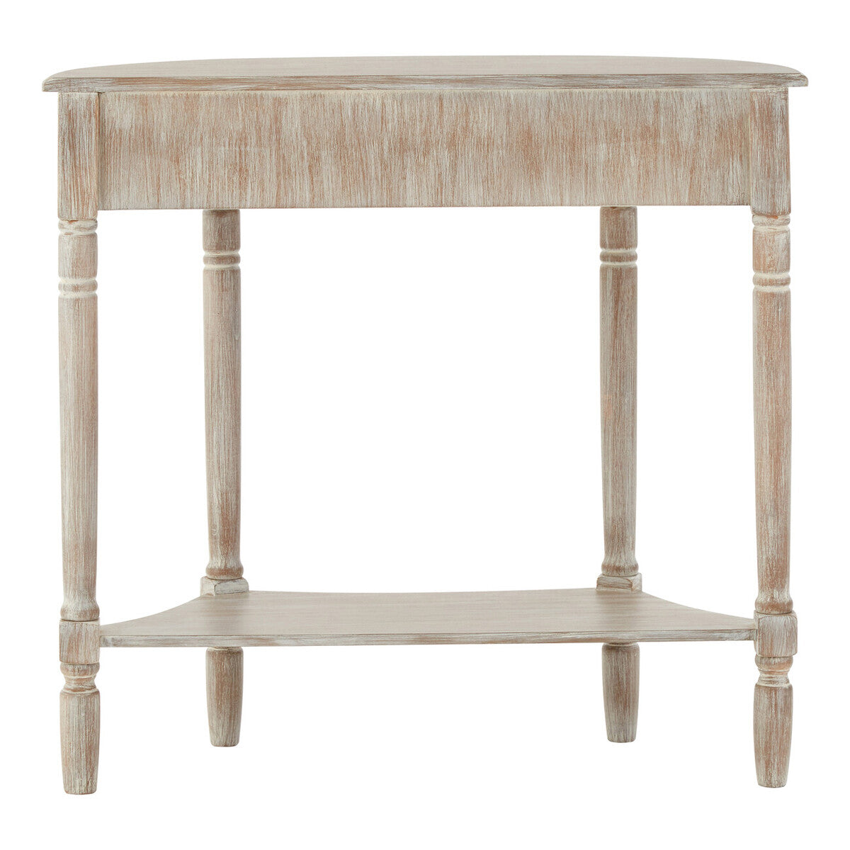 Orsina Heritage Half Moon Pine Wood Console Table with Drawer - Grey