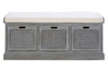 Orsina Heritage Grey Storage Bench – 3 Drawer Hallway Seat with Cushion