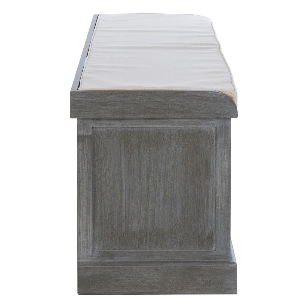 Orsina Heritage Grey Storage Bench – 3 Drawer Hallway Seat with Cushion