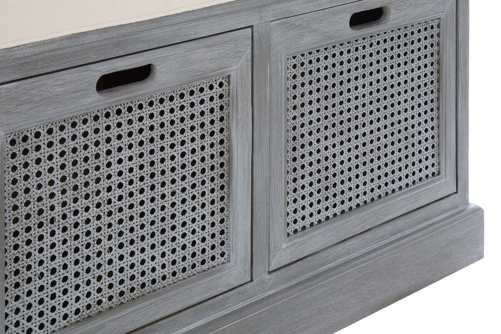 Orsina Heritage Grey Storage Bench – 3 Drawer Hallway Seat with Cushion