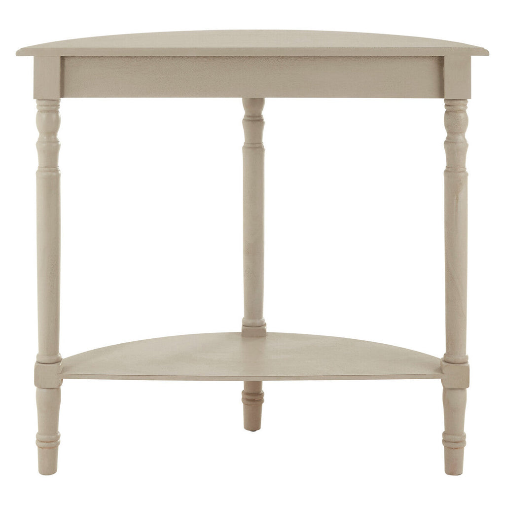 Orsina Heritage Grey Pine Wood Half Moon Console Table with Shelf