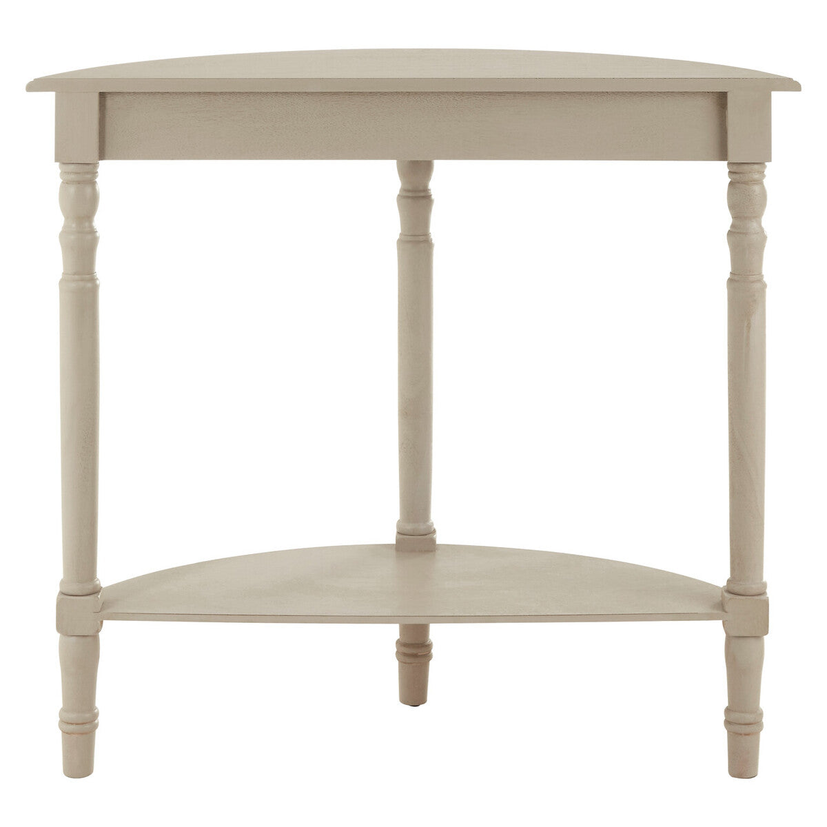 Orsina Heritage Grey Pine Wood Half Moon Console Table with Shelf
