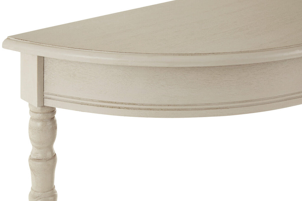 Orsina Heritage Grey Pine Wood Half Moon Console Table with Shelf