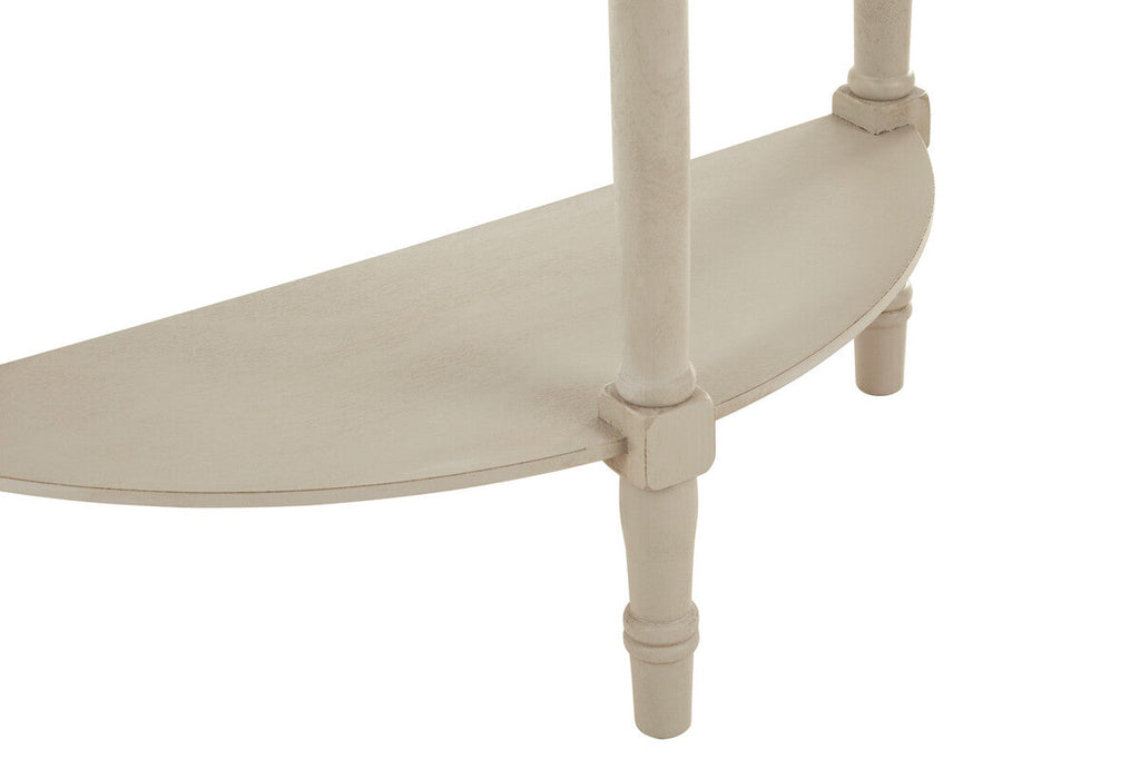 Orsina Heritage Grey Pine Wood Half Moon Console Table with Shelf