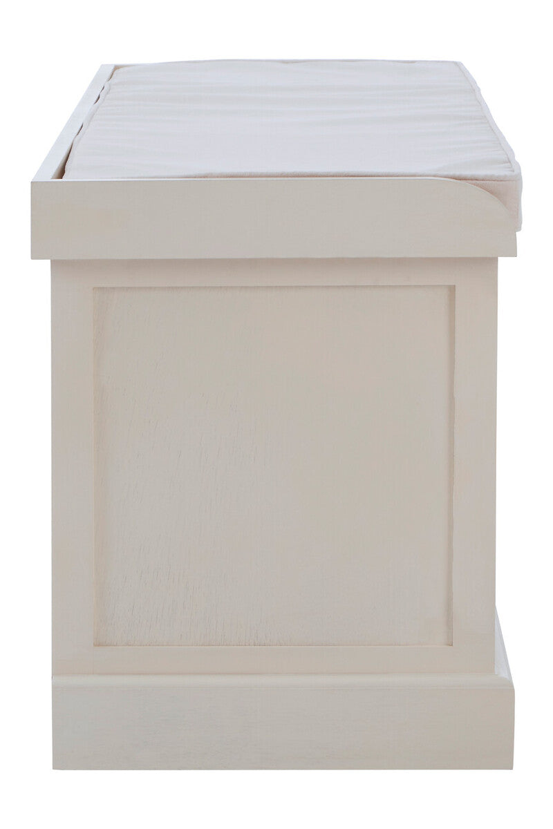 Orsina Heritage White Storage Bench with 3 Drawers and Cushion