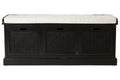 Orsina Heritage Black 3-Drawer Storage Bench with Cushioned Seat