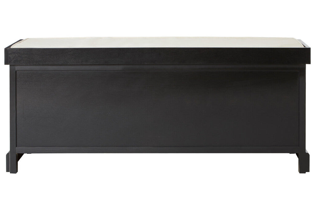 Orsina Heritage Black 3-Drawer Storage Bench with Cushioned Seat