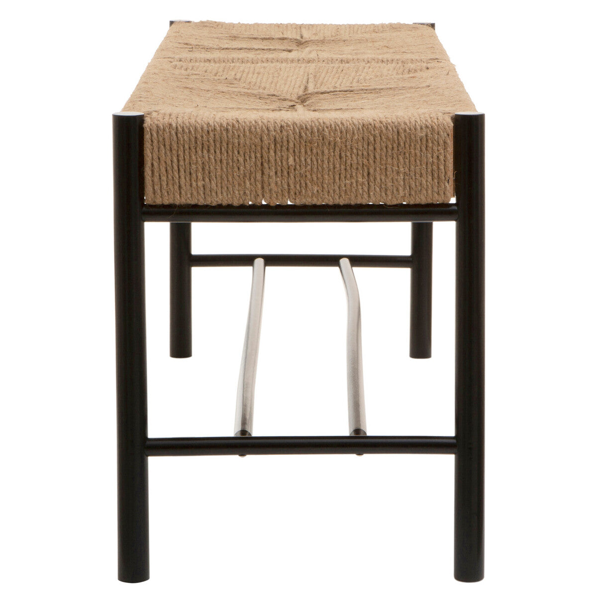 Orsina Bandar Large Woven Bench – Natural Hemp and Black Beech Wood