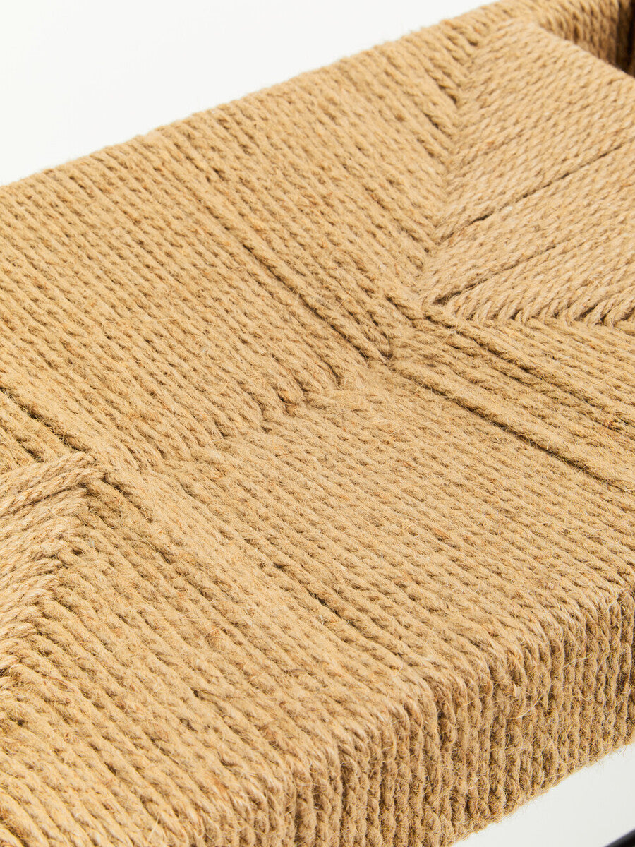 Orsina Bandar Large Woven Bench – Natural Hemp and Black Beech Wood
