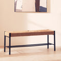 Orsina Bandar Large Woven Bench – Natural Hemp and Black Beech Wood