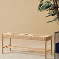 Orsina Bandar Woven Rope Bench – Mid-Century Beechwood Entryway Seating