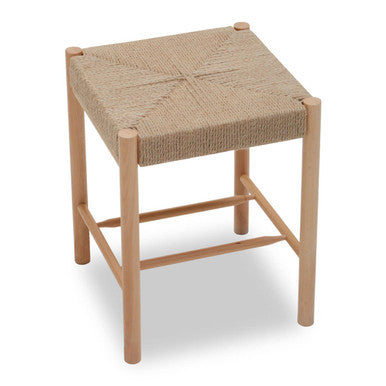 Orsina Bandar Natural Rope and Beechwood Stool – Handwoven Counter Seat