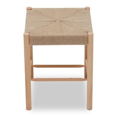 Orsina Bandar Natural Rope and Beechwood Stool – Handwoven Counter Seat