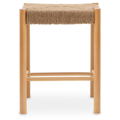 Orsina Bandar Natural Rope and Beechwood Stool – Handwoven Counter Seat