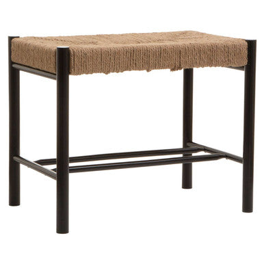 Orsina Bandar Small Bench – Natural Woven Rope and Black Beech Wood
