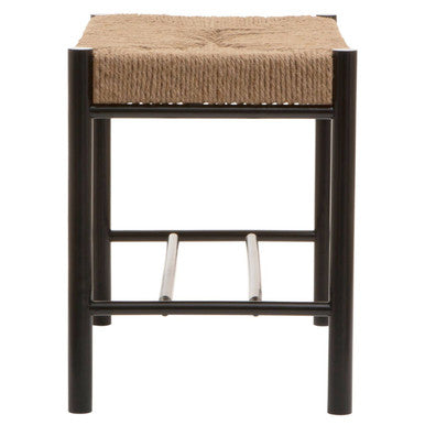 Orsina Bandar Small Bench – Natural Woven Rope and Black Beech Wood