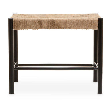 Orsina Bandar Small Bench – Natural Woven Rope and Black Beech Wood