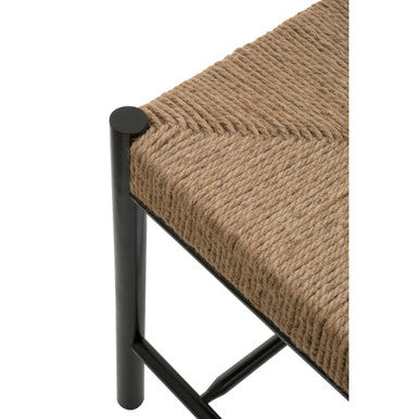 Orsina Bandar Small Bench – Natural Woven Rope and Black Beech Wood