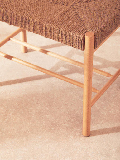 Orsina Bandar Small Bench – Handwoven Hemp and Solid Beech Wood