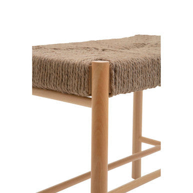 Orsina Bandar Small Bench – Handwoven Hemp and Solid Beech Wood