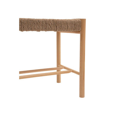 Orsina Bandar Small Bench – Handwoven Hemp and Solid Beech Wood