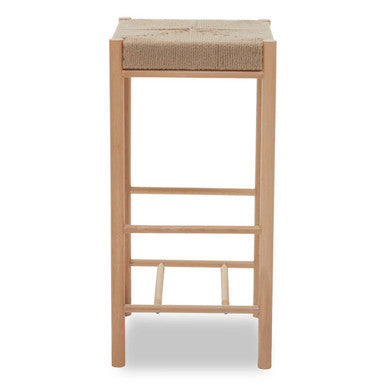 Orsina Bandar Natural Rope Weave Bar Stool | Handwoven Beech Wood