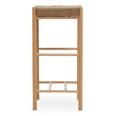 Orsina Bandar Natural Rope Weave Bar Stool | Handwoven Beech Wood