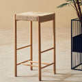 Orsina Bandar Natural Rope Weave Bar Stool | Handwoven Beech Wood