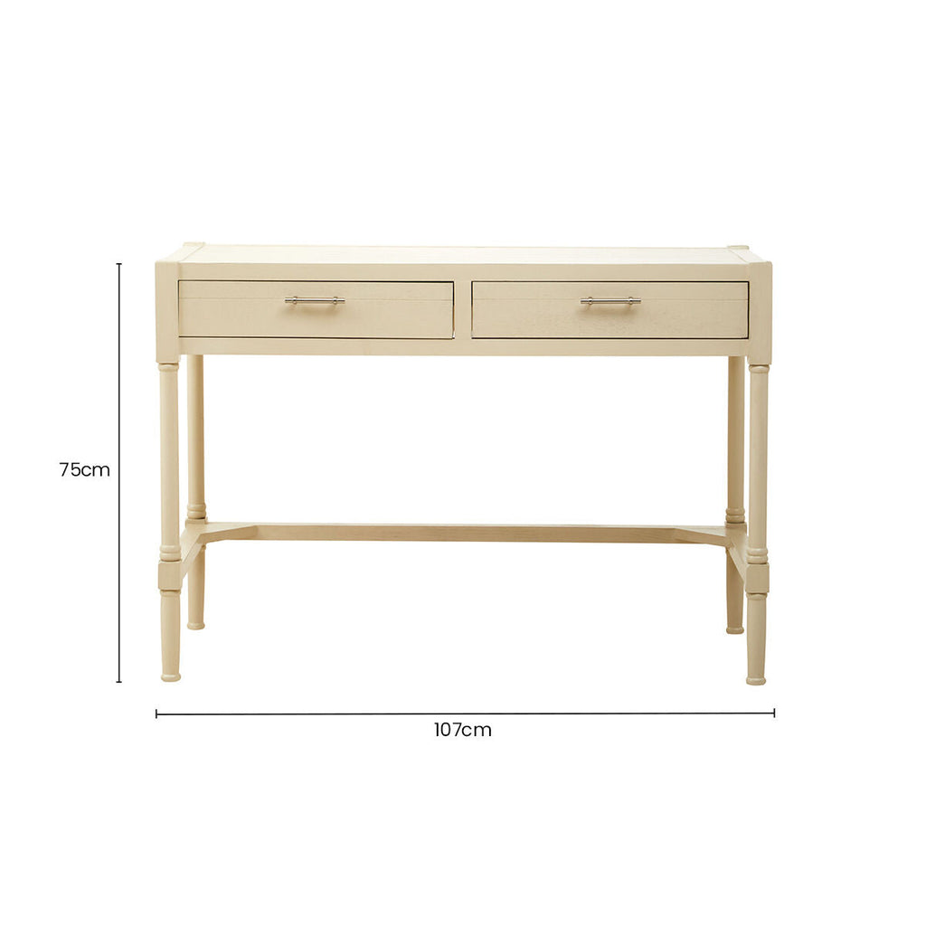 Orsina Heritage Ivory Writing Desk | 2-Drawer Home Office Workstation