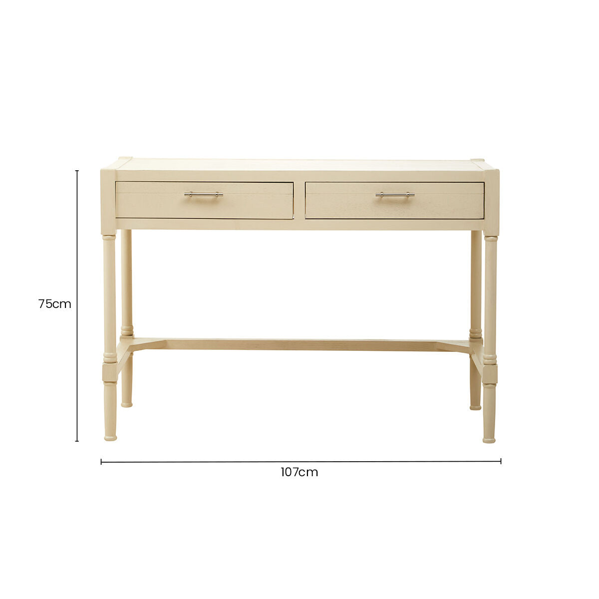 Orsina Heritage Ivory Writing Desk | 2-Drawer Home Office Workstation