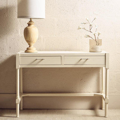 Orsina Heritage Ivory Writing Desk | 2-Drawer Home Office Workstation
