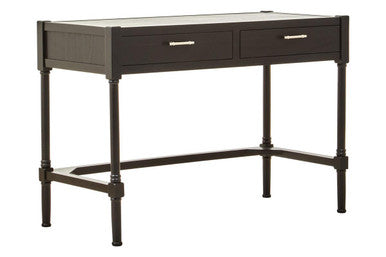 Orsina Heritage Black Writing Desk – Two Drawer Modern Home Office
