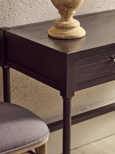 Orsina Heritage Black Writing Desk – Two Drawer Modern Home Office