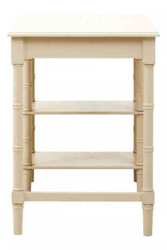 Orsina Heritage Ivory Writing Desk with Drawer and Storage Shelves