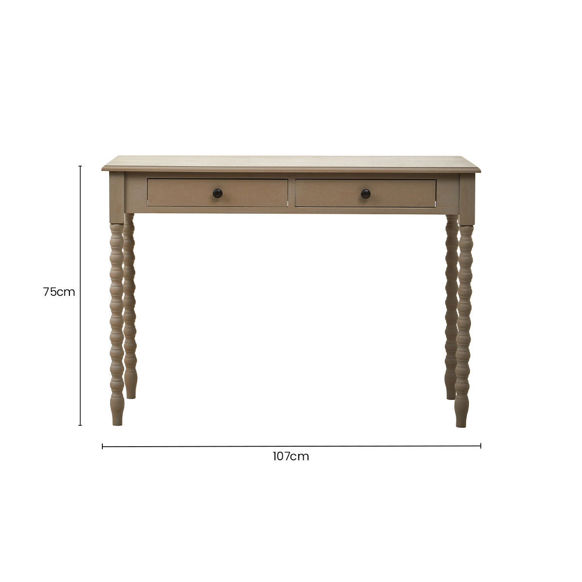 Orsina Heritage Pine Wood Writing Desk | Two Drawer Natural Wash