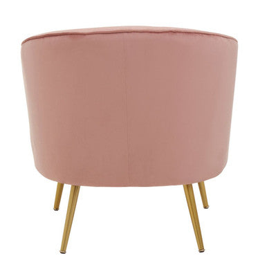 Orsina Yolanda Pink Velvet Accent Chair with Gold Legs | Modern Seating