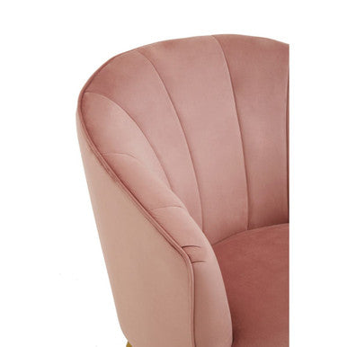 Orsina Yolanda Pink Velvet Accent Chair with Gold Legs | Modern Seating