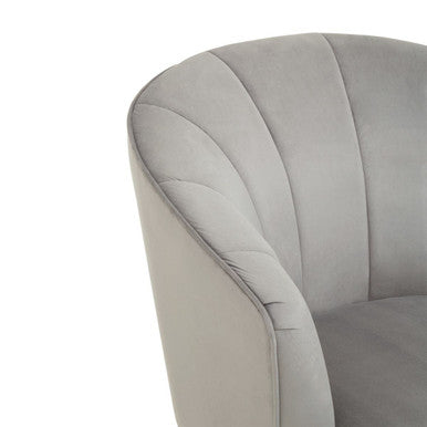 Orsina Yolanda Grey Velvet Accent Chair with Gold Legs | Modern Seating