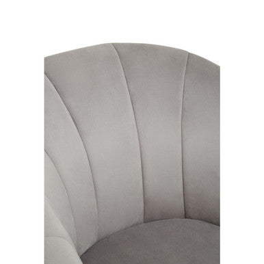Orsina Yolanda Grey Velvet Accent Chair with Gold Legs | Modern Seating