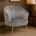 Orsina Yolanda Grey Velvet Accent Chair with Gold Legs | Modern Seating