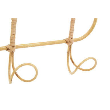 Orsina Mataram Rattan Wall Hanger – Three Hook Entryway Coat Rack