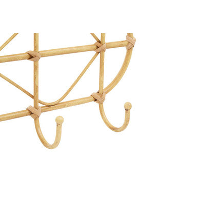 Orsina Mataram Natural Rattan Wall Coat Rack – Five Hook Entryway Hanger
