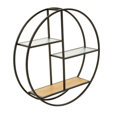 Orsina Mataram 3 Tier Round Metal Wall Shelf – Modern Floating Display