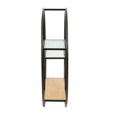 Orsina Mataram 3 Tier Round Metal Wall Shelf – Modern Floating Display