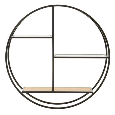 Orsina Mataram 3 Tier Round Metal Wall Shelf – Modern Floating Display