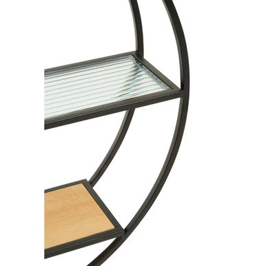 Orsina Mataram 3 Tier Round Metal Wall Shelf – Modern Floating Display