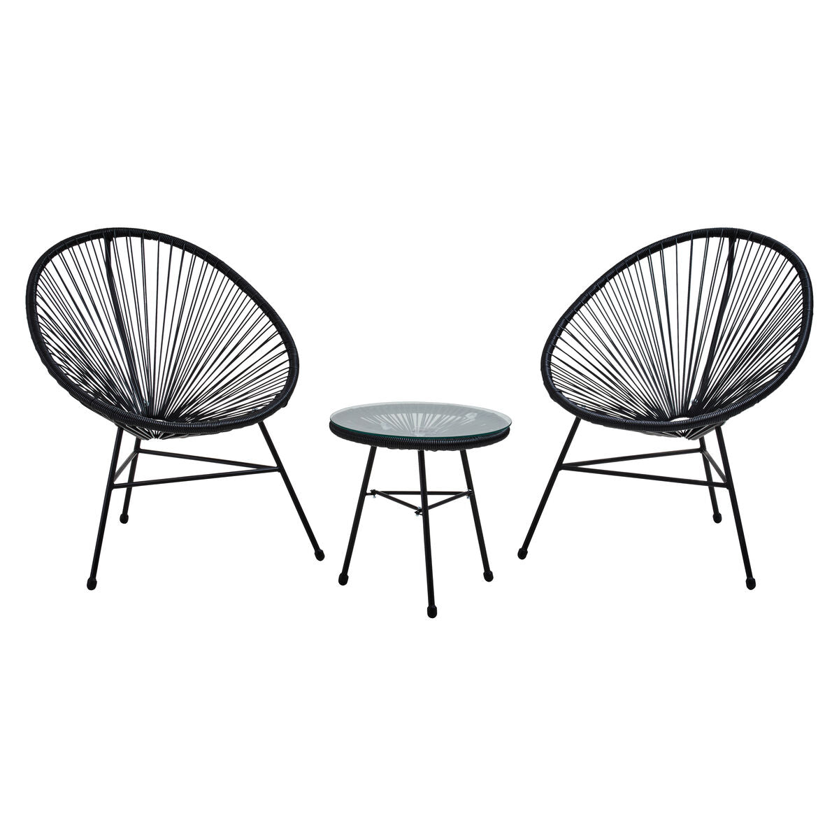 Orsina Miami Black Rattan 3-Piece Patio Set – Modern Bistro Furniture