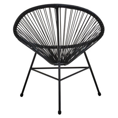 Orsina Miami Black Rattan 3-Piece Patio Set – Modern Bistro Furniture
